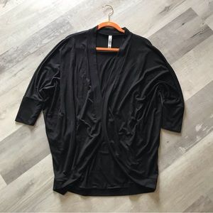 Zenana Premium Cardigan Dolman Sleeve Flowy Super Soft and Comfy Sz Medium Black